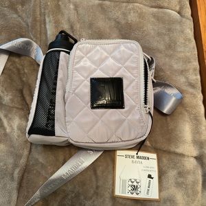 NWT Steve Madden silver bag with new water bottle